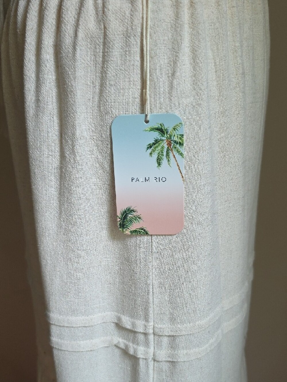 White Lace-Trim Linen Maxi Skirt - Picture 4 of 12